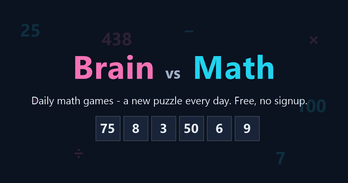 Brain vs Math — Daily Math Games & Puzzles